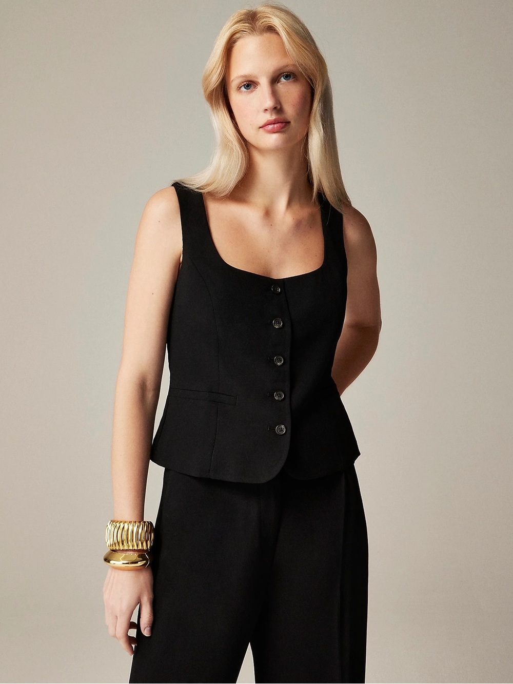 J. Crew Scoopneck Vest in Drapey Crepe